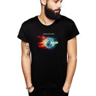 Qivi New Logo Dream Theater Metal Rock Baskılı Siyah Erkek Örme T-shirt
