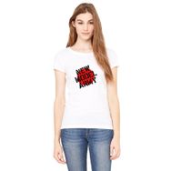 Qivi New Model Army Baskılı Beyaz Kadın Örme T-shirt