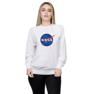 Qivi P11292S3070 Nasa Logo Simge Baskılı Örme Kadın Beyaz Sweatshirt