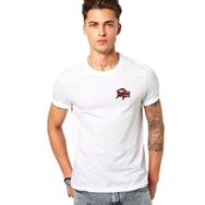 Qivi Panda Göğüs Baskılı Beyaz Erkek T-shirt