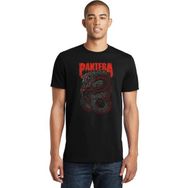 Qivi Pantera Snake Baskılı Siyah Erkek Örme T-shirt