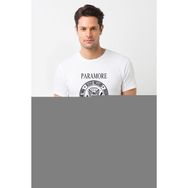Qivi Paramore Baskılı Beyaz Erkek T-shirt