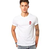 Qivi Parmak İzi Türk Bayrağı Dna Baskılı Beyaz Erkek T-shirt