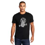 Qivi Peace Hand Baskılı Siyah Erkek Örme T-shirt