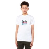Qivi Peace Love Music Baskılı Unisex Çocuk Beyaz T-shirt