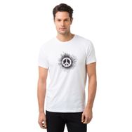 Qivi Peace Splash Baskılı Beyaz Erkek T-shirt