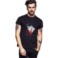Qivi Peaky Blinders Tommy Shelby Splatter Baskılı Siyah Erkek Örme T-shirt