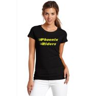 Qivi Phoenix Riders 2 Baskılı Siyah Kadın Örme T-shirt