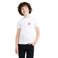 Qivi Pink Blue Kulaklık Baskılı Unisex Çocuk Beyaz T-shirt