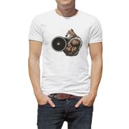 Qivi Pitbull Body Building Baskılı Beyaz Erkek T-shirt