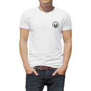 Qivi Pitbull Göğüs Baskılı Beyaz Erkek T-shirt