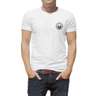 Qivi Pitbull Göğüs Baskılı Beyaz Erkek T-shirt