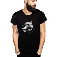 Qivi Pitbull Hate Baskılı Siyah Erkek Örme T-shirt