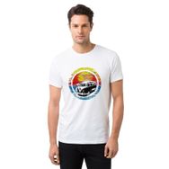 Qivi Plaj Classic Transit Baskılı Beyaz Erkek T-shirt
