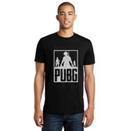 Qivi Pubg 3 Adam Team Baskılı Siyah Erkek Örme T-shirt