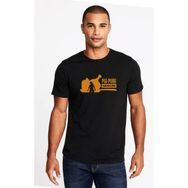 Qivi Pubg Dinner Baskılı Siyah Erkek Örme T-shirt