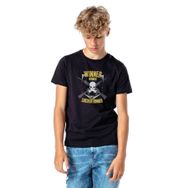Qivi Pubg Kurukafa Sarı Gri Baskılı Siyah Unisex Çocuk T-shirt