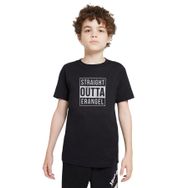 Qivi Pubg Straight Outta Erangel Baskılı Siyah Erkek Çocuk T-shirt
