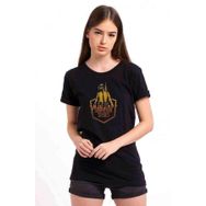 Qivi Pubg Survival Series Baskılı Siyah Örme Kadın T-shirt