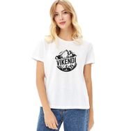 Qivi Pubg Vikendi Baskılı Beyaz Örme Kadın T-shirt