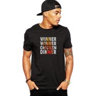 Qivi Pubg Winner Kadın Baskılı Siyah Erkek Örme T-shirt