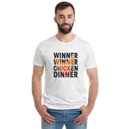 Qivi Pubg Winner Tavuk Baskılı Beyaz Erkek T-shirt