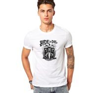 Qivi Racer Motor Motorsiklet Baskılı Beyaz Erkek T-shirt