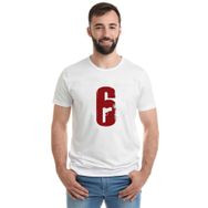 Qivi Rainbow Six 6 Baskılı Beyaz Erkek T-shirt