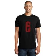 Qivi Rainbow Six 6 Baskılı Siyah Erkek Örme T-shirt