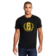 Qivi Rainbow Six Gun Baskılı Siyah Erkek Örme T-shirt