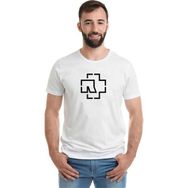 Qivi Rammstein Logo Baskılı Beyaz Erkek T-shirt