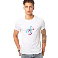Qivi RF0553-ERKTS Tiktok Baskılı Beyaz Örme Erkek T-shirt
