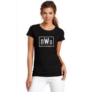 Qivi RF1134-KDNTS New World Order Baskılı Siyah Örme Kadın T-Shirt