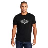 Qivi Rock&Roll Kanatlı Baskılı Siyah Erkek Örme T-shirt