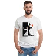 Qivi Samurai Jack Baskılı Beyaz Erkek T-shirt