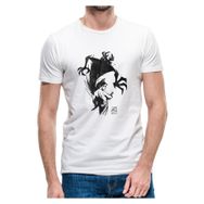 Qivi Samurai Jack Örme Baskılı Beyaz Erkek T-shirt