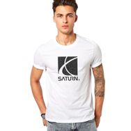 Qivi Saturn Baskılı Beyaz Erkek T-shirt