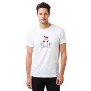 Qivi Saturn Wallpaper Baskılı Beyaz Erkek T-shirt