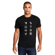 Qivi Sense 8 Minimalist Symbols Name Baskılı Siyah Erkek Örme T-shirt