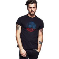 Qivi SFK0329ERKTS The Upside Down Baskılı Siyah Örme Erkek T-shirt