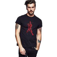 Qivi SFK0491ERKTS Daredavil Red Baskılı Siyah Örme Erkek T-shirt