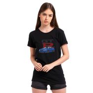 Qivi SFK0506KDNTS GTR Baskılı Siyah Örme Kadın T-shirt