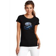 Qivi SFK0583KDNTS Wrx Baskılı Siyah Örme Kadın T-shirt