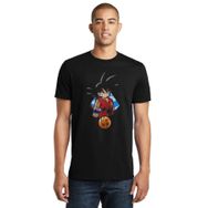 Qivi SFK0621ERKTS Anime Dragon Ball Baskılı Siyah Örme Erkek T-shirt