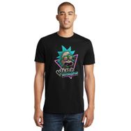 Qivi SFK0702ERKTS Rick Weird Science Baskılı Siyah Örme Erkek T-shirt