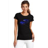 Qivi SFK0748KDNTS Impreza 22B Baskılı Siyah Örme Kadın T-shirt