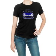 Qivi SFK0750KDNTS Toyota MR2 Baskılı Siyah Örme Kadın T-shirt