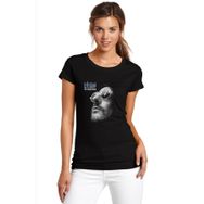 Qivi SFK0873KDNTS Leon Baskılı Siyah Örme Kadın T-shirt