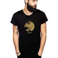 Qivi SFK0883ERKTS Minios Baskılı Siyah Örme Erkek T-shirt