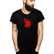Qivi SFK0922ERKTS Apple of the Death Death Note Baskılı Siyah Örme Erkek T-shirt